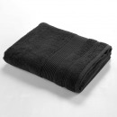 toalla de baño, negra, 90 x 150 cm, rizo liso, tie
