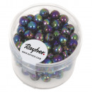 mayorista Joyas y relojes: Perlas de cera, 6 mm ø, negro iridiscente, 135 uds