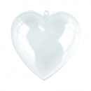 grossiste Décoration: Coeur en plastique, 2 parties, cristal,