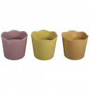 grossiste Décoration: Pots de fleurs en plastique, 14cm ø, coloré, 3 piè