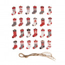wholesale Decoration: Advent calendar. Socks 1-24 with clip, colored,