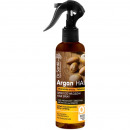 Spray hair with argan oil and keratin