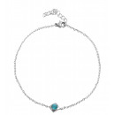  Stainless steel anklet with stones, color: 3
