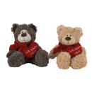 Großhandel Spielwaren: Bär sitzend mit Herz 'Ich liebe Dich' h=20cm, 2-fa