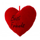 groothandel Stationery & Gifts: Hartkussen rood Best Friends b = 33cm h = 25cm