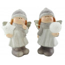 Bambini d'inverno con ali d'angelo, cappel