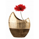 Großhandel Blumentöpfe & Vasen: Vase mondförmig goldbraunes Muster h=23cm