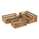 wholesale Decoration: Wooden boxes set of 3 h = 10 + 11.5 + 13.5cm b = 1