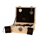 groothandel Stationery & Gifts: Marmeren hartsleutelhanger 3 cm in houten kist
