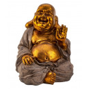 Buddha con una grande pancia oro / grigio h = 33 c
