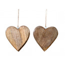 grossiste Décoration: Coeurs en bois à accrocher 13x2cm