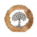 grossiste Décoration: Décoration en bois avec arbre de vie à poser h=26c