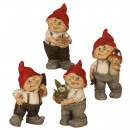 Gnome à chapeau rouge pointu debout h = 20,5-22cm,