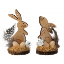 wholesale Decoration: Easter decoration on wooden disc h = 8.5-10cm b =