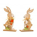 Holz-Osterhase mit Karotte & Ei stehend h=22cm, 2-