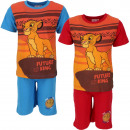 Lion King Rövid pizsama gyerekeknek - piros/kék