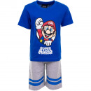Super Mario rövid pizsama - kék / szürke