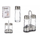 salt and pepper shakers with ino steel holder