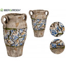rustic polyresin vase 35,5cm