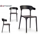 open plastic chair with wide backrest