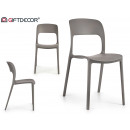 gray open plastic chair
