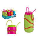 canister with rolled straw, colors 4 times assorte