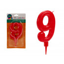 big red 9th birthday candle