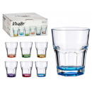 glass base colored 28,5cl, 6 times assorted colore