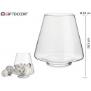 wide shaped glass vase 24 cm