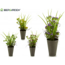 conical flower pot gray flowers, colors 4 times as