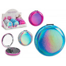 round folding magnifying mirror, 3 times assorted 