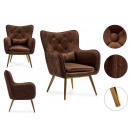 armchair velvet brown with cushion