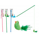 stick cat toy with bird, 3 times assorted