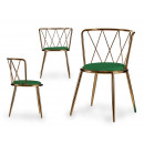 green gold chrome rhombus chair