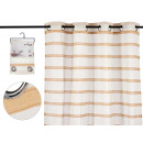 sheer curtain striped brown 140x260 cm