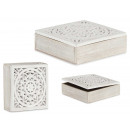 wholesale Decoration: square wooden openwork box white