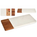 cutting board wood and white marble 30cm