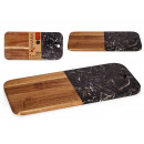 cutting board wood and black marble 38cm