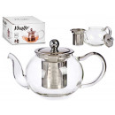 classic blown glass teapot steel
