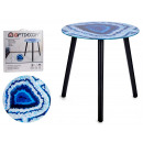 niebieski marmurowy stół z efektem marmuru, czarne