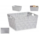 conical rectangular fabric basket with handles med