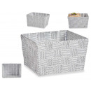 conical rectangular fabric basket small white