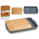 bamboo cutting board with container assorted