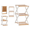 triple folding white bamboo shelf