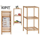 3-tier natural wood bookcase
