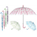 transparenter Regenschirm mit Tupfen, 4 fach sorti