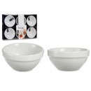 set of 6 round white porcelain bowls 100