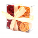  3xSzett 9 szappanvirág doboz - őszibarack rózsák