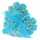 Satz von 24 Soap Flower Heart Box - blaue Rosen