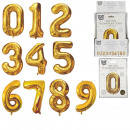 Großhandel Geschenkartikel & Papeterie: goldener Zahlenballon 85cm, 10- fach sortiert